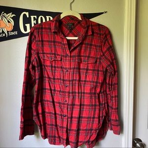 EUC JCrew red Plaid button down